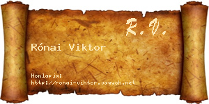 Rónai Viktor névjegykártya